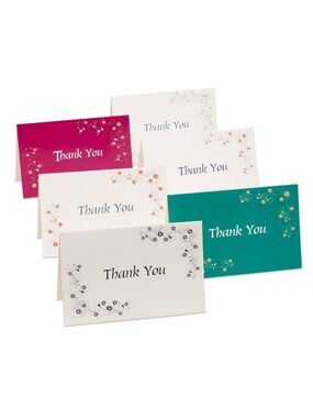 36 floral thank you cards & self sealing envelopes